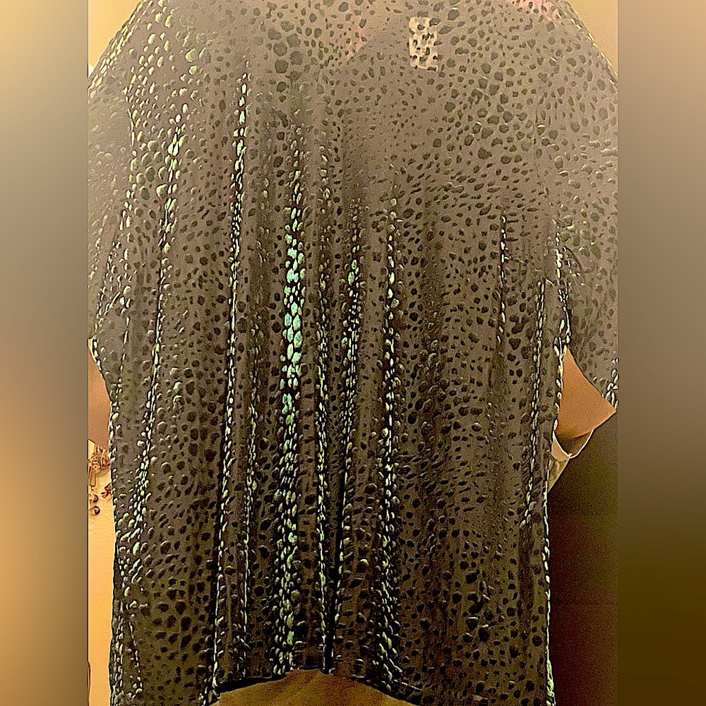Burn out velvet NWT tunic gorgeous pine green L/S Lane Bryant plus size